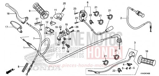 HANDLE LEVER/SWITCH/CABLE (CRF110FD/E/H/J) CRF110FE de 2014